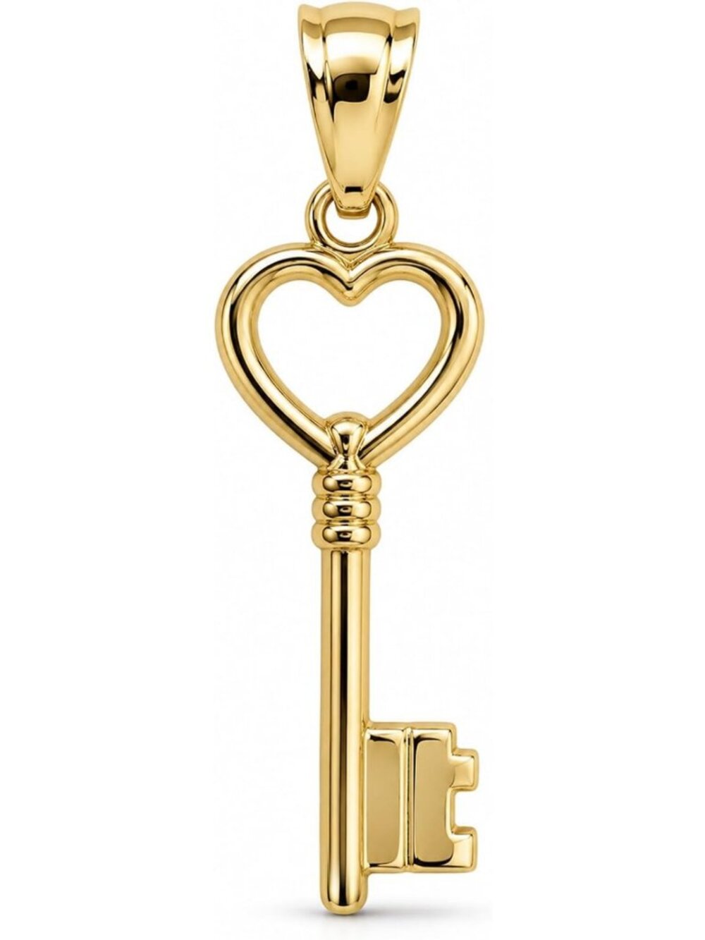 10K Gold Key Charm Pendant - Elegant Key Design Jewelry for Stylish Accessories